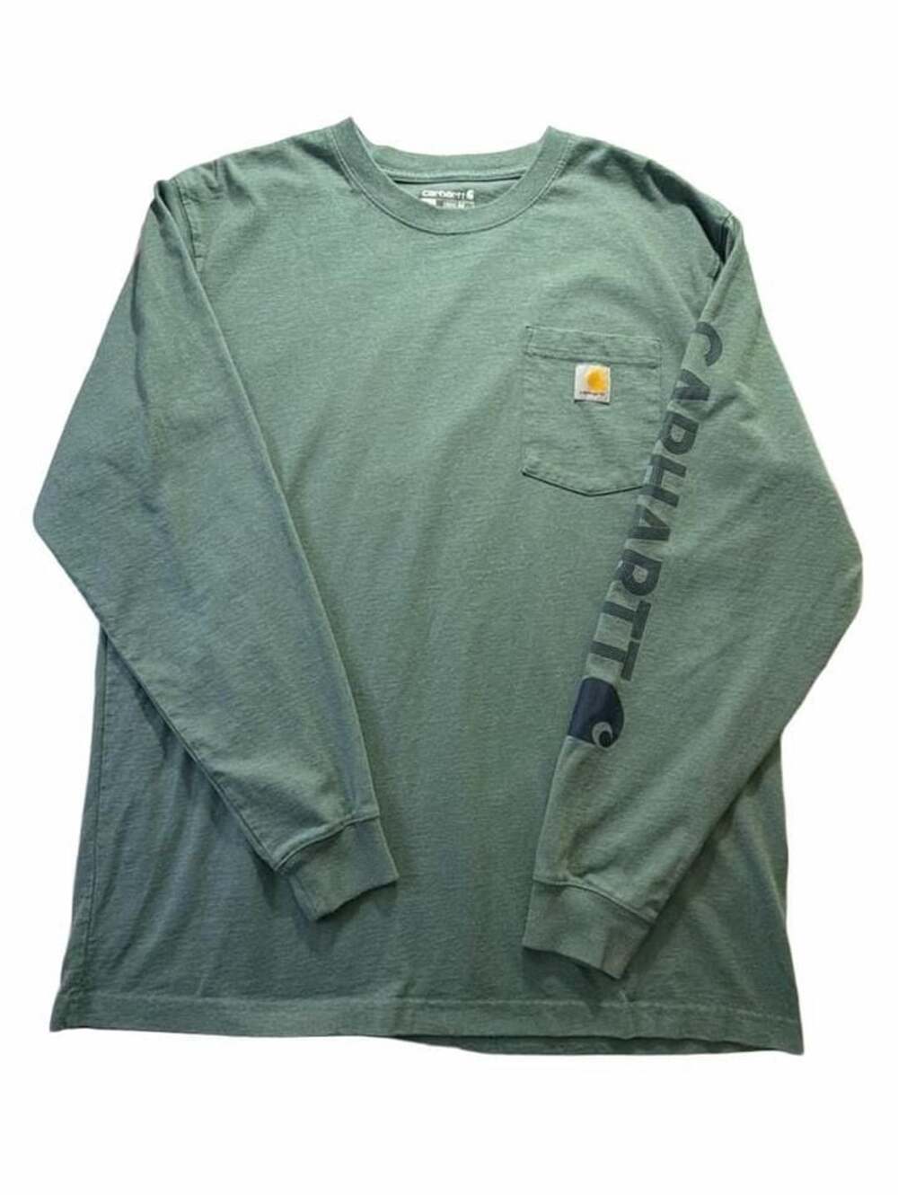 Carhartt Loose Fit Long Sleeve Pocket T-Shirt Green Size L